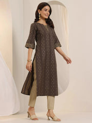 LIBAS LADIES WESTERN KURTI 3PCS SET 400574 BROWN