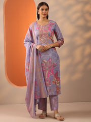 LIBAS LADIES WESTERN KURTI 3PCS SET 400696 LAVENDER