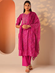 LIBAS LADIES WESTERN KURTI 3PCS SET 400711 PINK