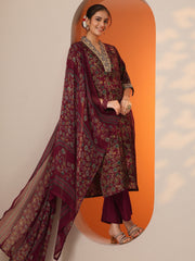 LIBAS LADIES WESTERN KURTI 3PCS SET 400735 MAROON