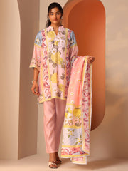 LIBAS LADIES WESTERN KURTI 3PCS SET 400762 PEACH