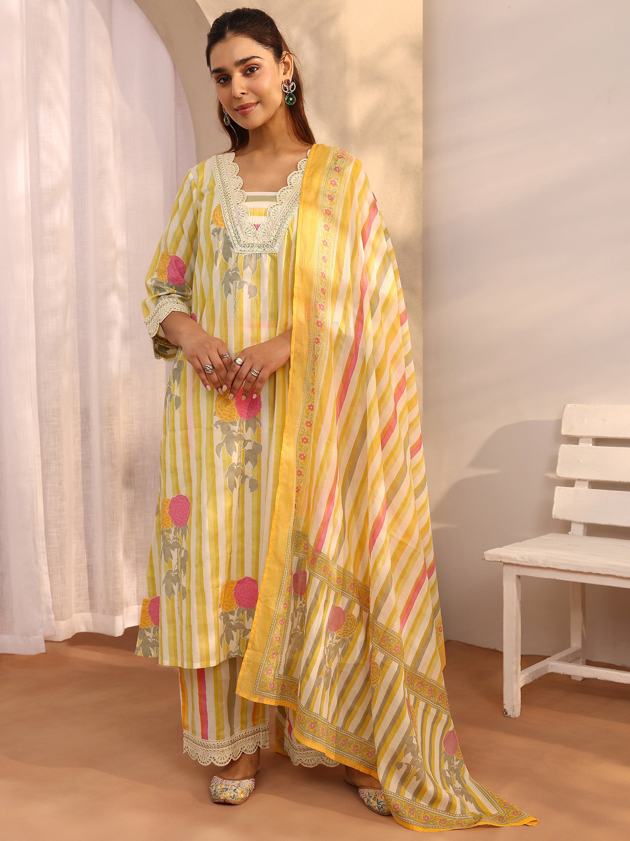 LIBAS LADIES WESTERN KURTI 2PCS SET 401278 Yellow