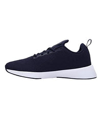 Puma unisex adult Robust Peacoat-Red Dahlia running shoe in size 11 Kids UK, featuring red and navy design with sporty laces.