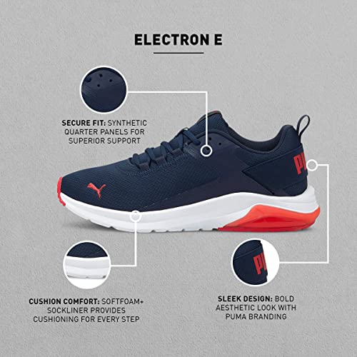 Puma Unisex-Adult Electron E Peacoat-High Risk Red Sneaker - 10 UK (38043503)