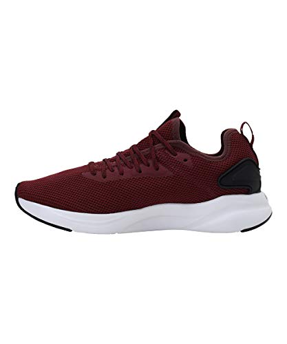 Puma men's Softride Rift knit low boots in Zinfandel and Puma Black, sporty footwear with knit upper and rugged sole.