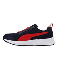 Puma Mens Ampi Peacoat-High Risk Red-Puma White Running Shoe - 8 UK (38135403)