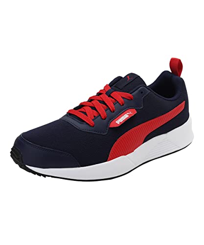 Puma Mens Ampi Peacoat-High Risk Red-Puma White Running Shoe - 8 UK (38135403)