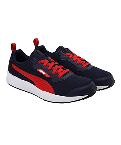 Puma Mens Ampi Peacoat-High Risk Red-Puma White Running Shoe - 8 UK (38135403)