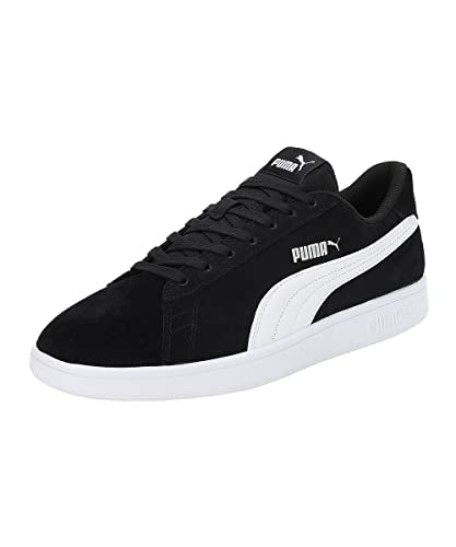 Puma Unisex-Adult Smash V2 Wide Black-White-White Sneaker - 6 UK (38643601)