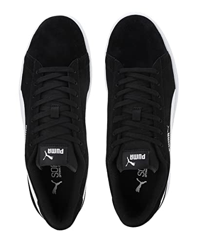 Puma Unisex-Adult Smash V2 Wide Black-White-White Sneaker - 6 UK (38643601)