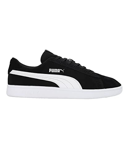 Puma Unisex-Adult Smash V2 Wide Black-White-White Sneaker - 6 UK (38643601)