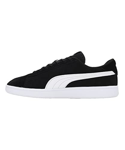 Puma Unisex-Adult Smash V2 Wide Black-White-White Sneaker - 6 UK (38643601)
