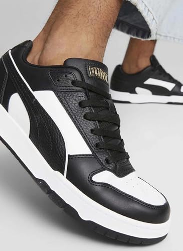 Puma Unisex-Adult RBD Game Low Black-White-Team Gold Sneaker - 10UK (38637307)