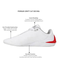 PUMA Unisex-Adult Ferrari Drift Cat Decima White-Rosso Corsa Sneaker - 6 UK (30719302)