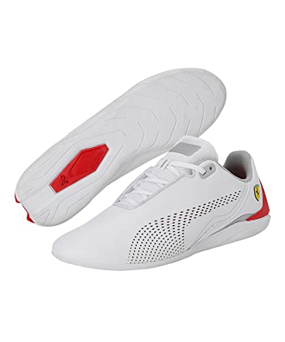 PUMA Unisex-Adult Ferrari Drift Cat Decima White-Rosso Corsa Sneaker - 6 UK (30719302)
