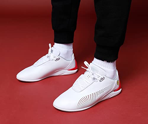 PUMA Unisex-Adult Ferrari Drift Cat Decima White-Rosso Corsa Sneaker - 6 UK (30719302)