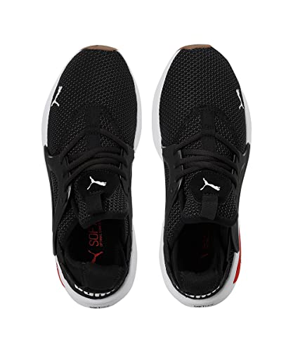 Puma Unisex-Adult Softride Enzo Evo Knit Puma Black-Castlerock-High Risk Red Walking Shoe-7 UK (37695401)