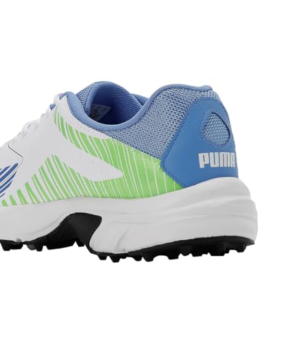 Puma Men's Cricket Power White-Elektro Green-Blue Glimmer Shoe-10 Kids UK (10735001)