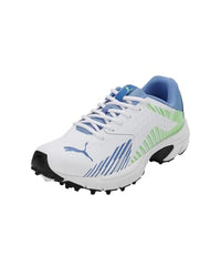 Puma Men's Cricket Power White-Elektro Green-Blue Glimmer Shoe-10 Kids UK (10735001)