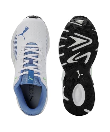 Puma Men's Cricket Power White-Elektro Green-Blue Glimmer Shoe-10 Kids UK (10735001)