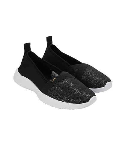 Puma Womens Adelina Space Metallics Black-Gold-White Sneaker - 4UK (38929401)