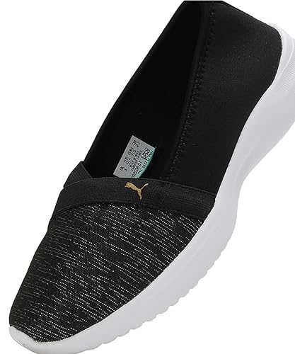 Puma Womens Adelina Space Metallics Black-Gold-White Sneaker - 4UK (38929401)