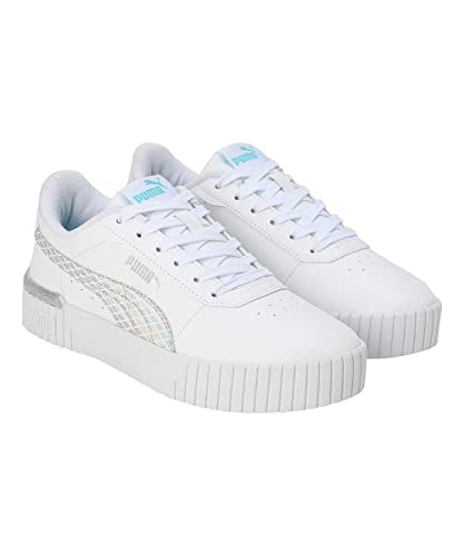 Puma Girls Carina 2.0 Mermaid Jr White-Hero Blue-Silver Sneaker - 6UK (38974201)