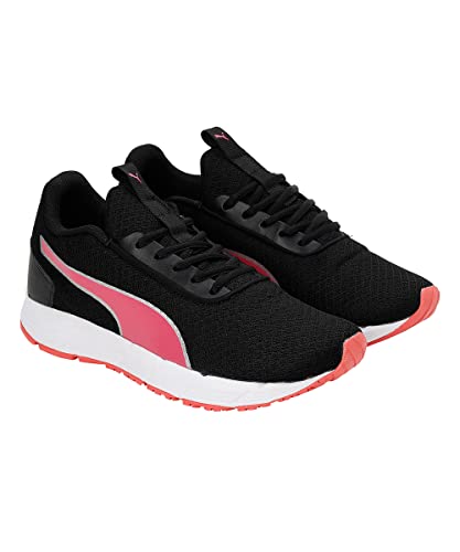 Puma Womens Fast Lane WN's Black-Sunset Pink-Silver Running Shoe - 6UK (37818406)