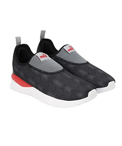 Puma Unisex-Kid Barney Junior Black-High Risk Red-Castlerock Sneaker - 6UK (39187402)