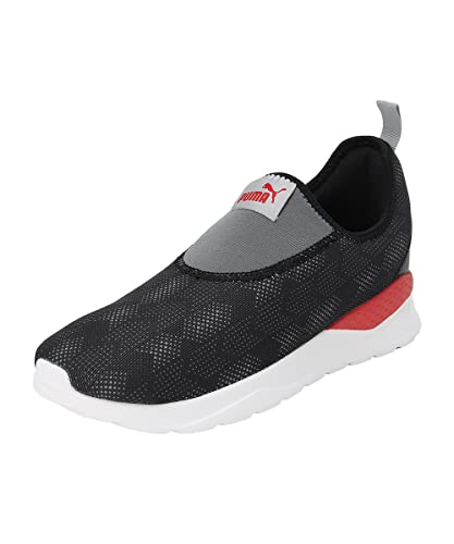 Puma Unisex-Kid Barney Junior Black-High Risk Red-Castlerock Sneaker - 6UK (39187402)