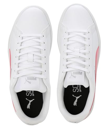 Puma Womens Smashic Wmn White-Peony-Matte Silver Sneaker - 8UK (39511102)