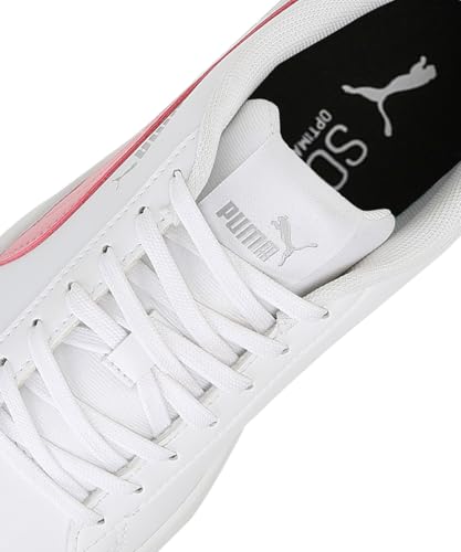 Puma Womens Smashic Wmn White-Peony-Matte Silver Sneaker - 8UK (39511102)