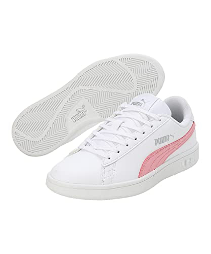 Puma Womens Smashic Wmn White-Peony-Matte Silver Sneaker - 8UK (39511102)