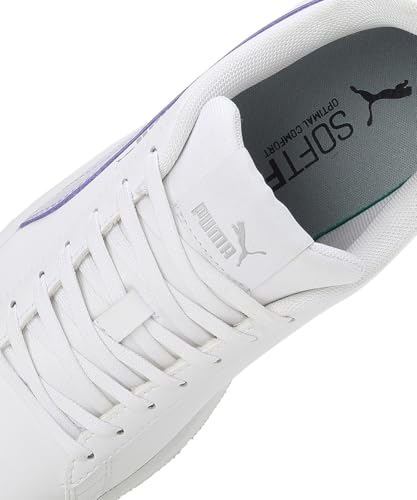 Puma Womens Smashic Wmn White-Spring Lavender-Matte Silver Sneaker - 8UK (39511101)