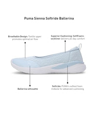 Puma Womens SiennaSoftrideBallerina Blissful Blue-ICY Blue-White Sneaker - 7 UK (39463602)