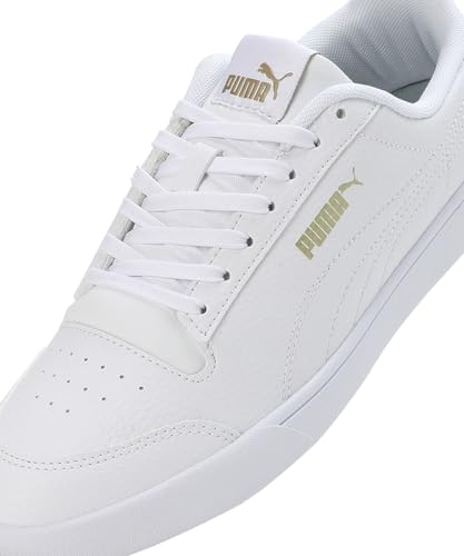 Puma Mens Shuffle Ultra White-Metallic Gold Sneaker - 9 UK (39721901)