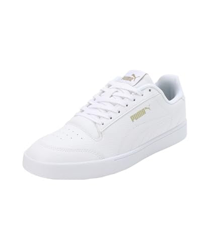 Puma Mens Shuffle Ultra White-Metallic Gold Sneaker - 9 UK (39721901)