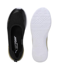 Puma Womens SiennaSoftrideBallerina Black-Metallic Gold-White Sneaker - 4 UK (39463603)