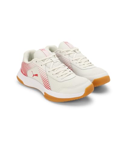 Puma Unisex-Adult Badminton Smash Sprint Warm White-Chili Oil Indoor Shoe - 6 UK (10812703)