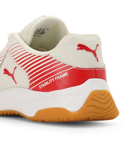 Puma Unisex-Adult Badminton Smash Sprint Warm White-Chili Oil Indoor Shoe - 6 UK (10812703)