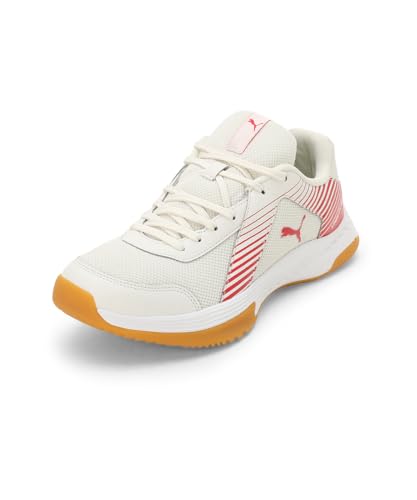 Puma Unisex-Adult Badminton Smash Sprint Warm White-Chili Oil Indoor Shoe - 6 UK (10812703)