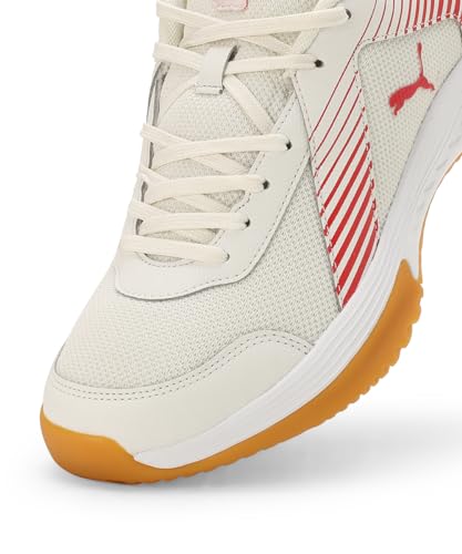 Puma Unisex-Adult Badminton Smash Sprint Warm White-Chili Oil Indoor Shoe - 6 UK (10812703)