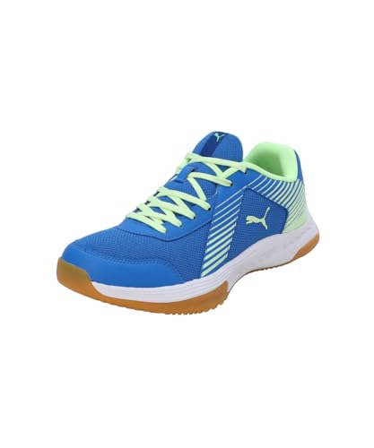 Puma Unisex-Adult Badminton Smash Sprint Racing Blue-Speed Green-White Indoor Shoe - 8 UK (10812704)