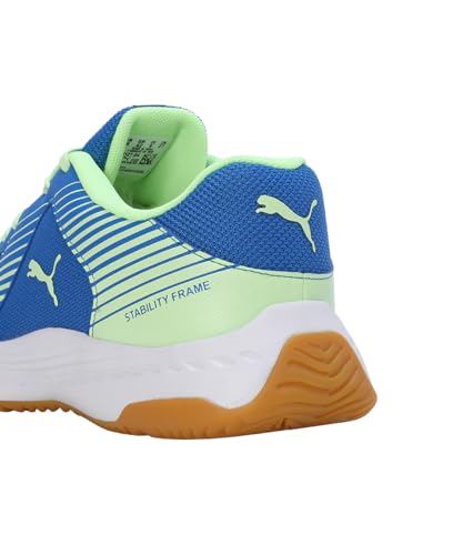 Puma Unisex-Adult Badminton Smash Sprint Racing Blue-Speed Green-White Indoor Shoe - 8 UK (10812704)