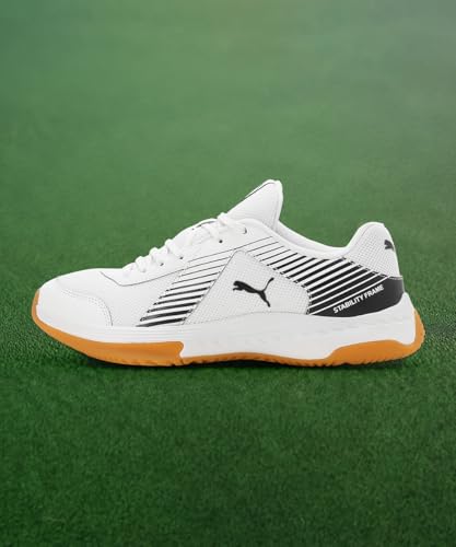 Puma Unisex-Adult Badminton Smash Sprint White-Black Indoor Shoe - 8 UK (10812702)
