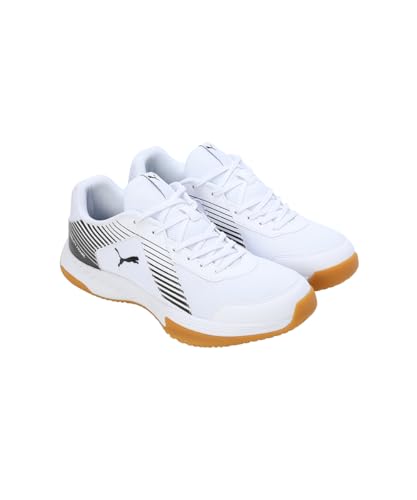 Puma Unisex-Adult Badminton Smash Sprint White-Black Indoor Shoe - 8 UK (10812702)
