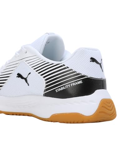 Puma Unisex-Adult Badminton Smash Sprint White-Black Indoor Shoe - 8 UK (10812702)