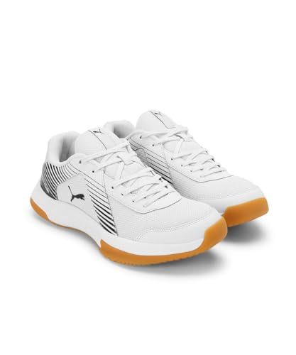 Puma Unisex-Adult Badminton Smash Sprint White-Black Indoor Shoe - 8 UK (10812702)