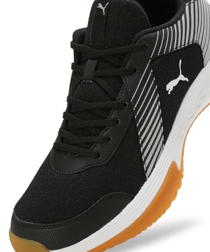 Puma Unisex-Adult Badminton Smash Sprint Black-White-Silver Indoor Shoe - 10 UK (10812701)