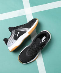 Puma Unisex-Adult Badminton Smash Sprint Black-White-Silver Indoor Shoe - 10 UK (10812701)
